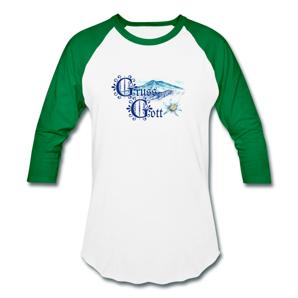 Grüss Gott - Baseball T-Shirt - white/kelly green