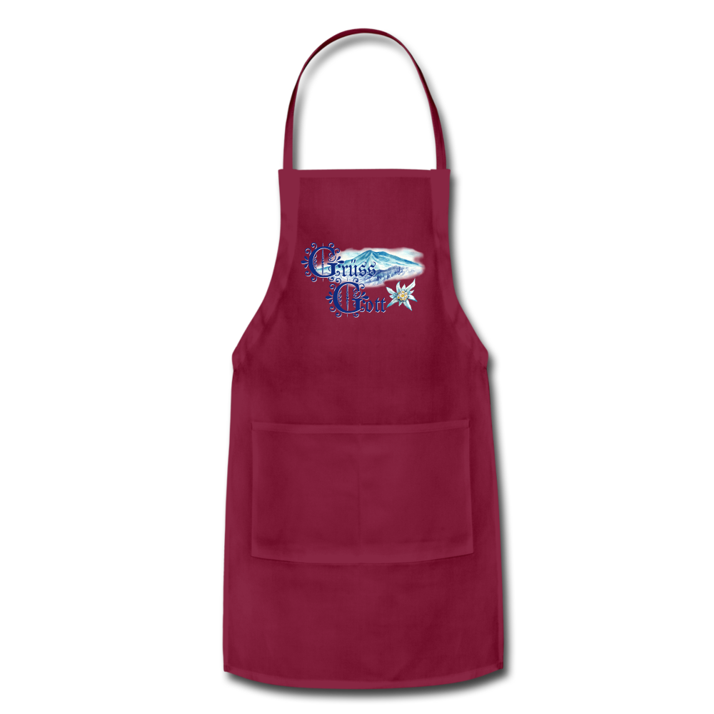 Grüss Gott - Adjustable Apron - burgundy