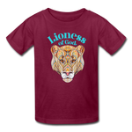 Lioness of God - Kids' T-Shirt - burgundy