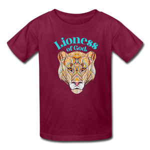 Lioness of God - Kids' T-Shirt - burgundy