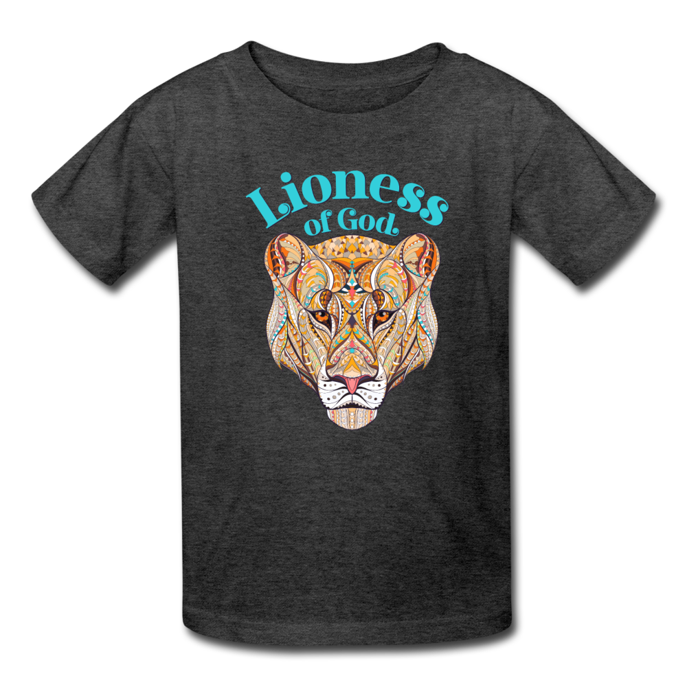 Lioness of God - Kids' T-Shirt - heather black