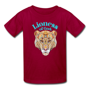 Lioness of God - Kids' T-Shirt - dark red