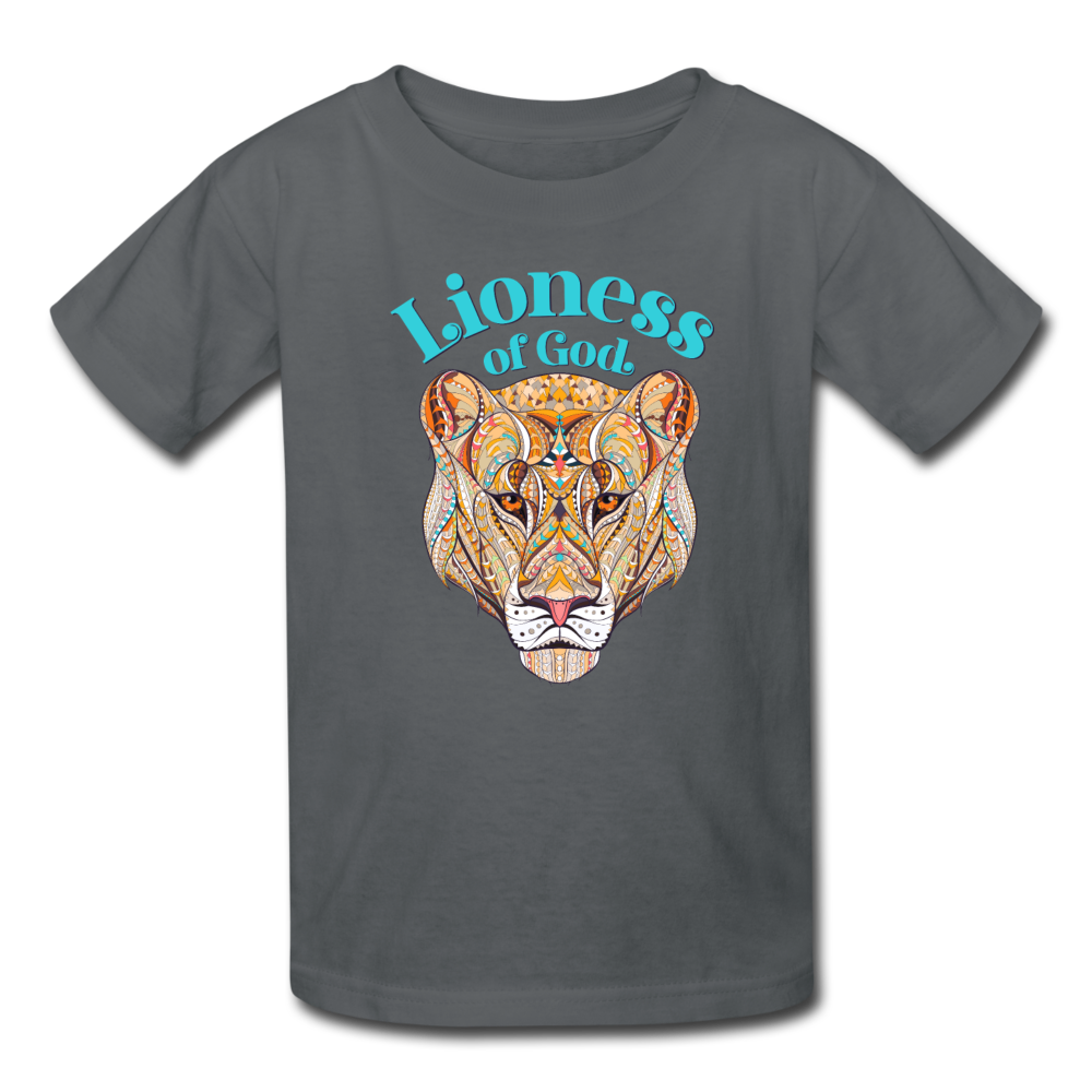Lioness of God - Kids' T-Shirt - charcoal