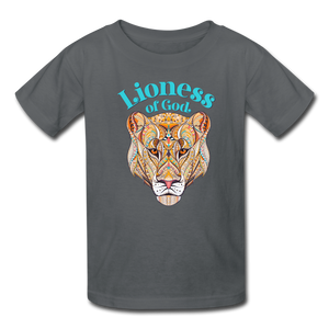 Lioness of God - Kids' T-Shirt - charcoal