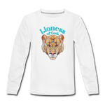 Lioness of God - Kids' Premium Long Sleeve T-Shirt - white