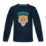 Lioness of God - Kids' Premium Long Sleeve T-Shirt - deep navy