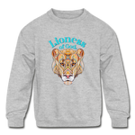 Lioness of God - Kids' Crewneck Sweatshirt - heather gray