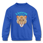 Lioness of God - Kids' Crewneck Sweatshirt - royal blue