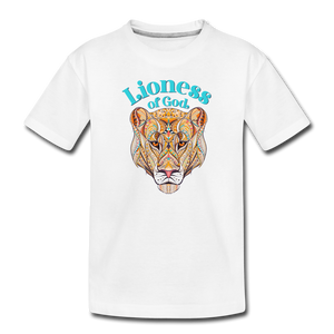 Lioness of God - Toddler Premium T-Shirt - white