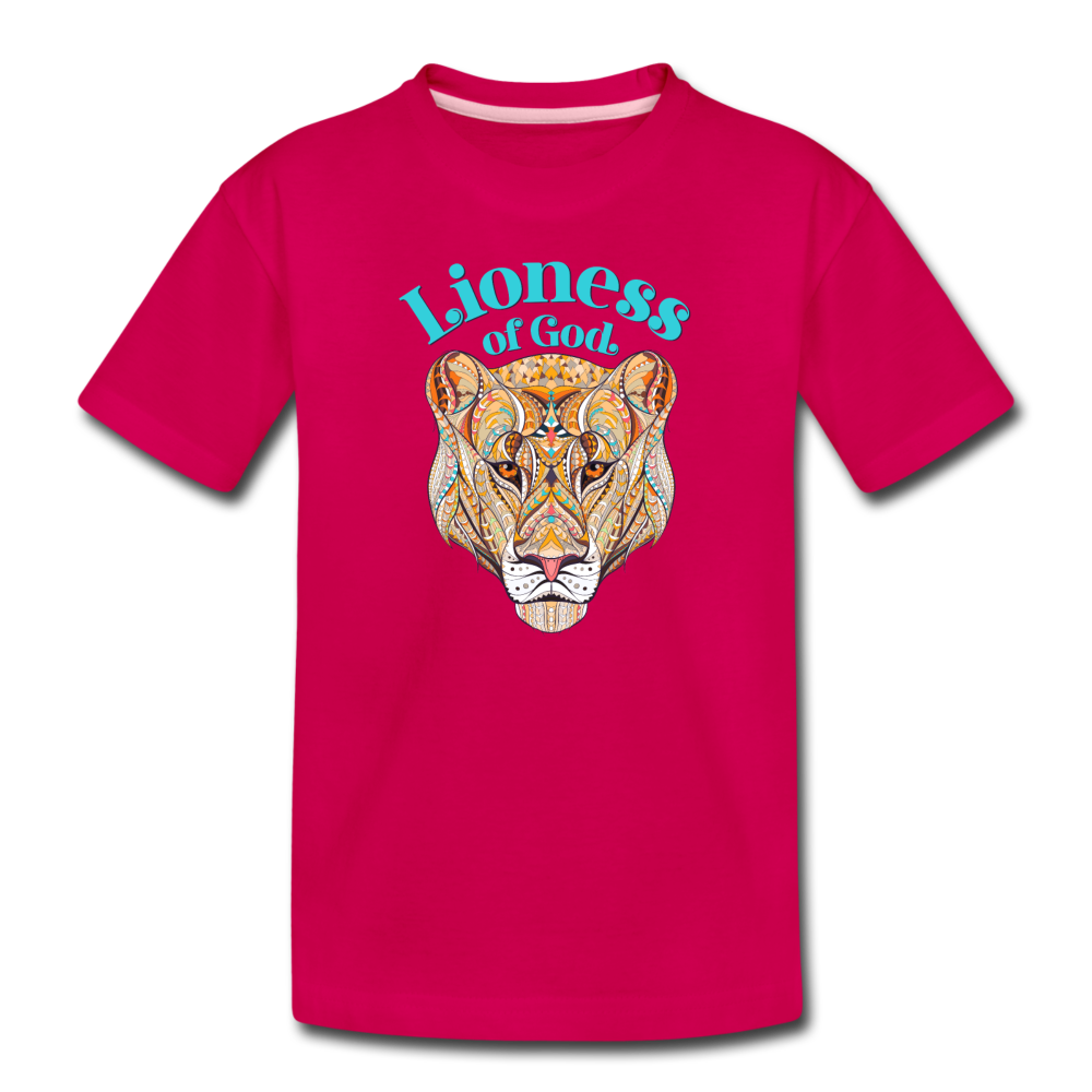 Lioness of God - Toddler Premium T-Shirt - dark pink