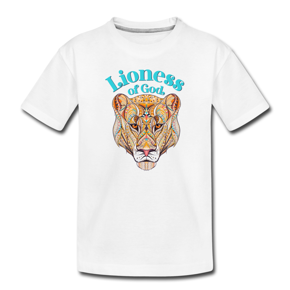 Lioness of God - Toddler Premium Organic T-Shirt - white