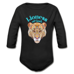Lioness of God - Organic Long Sleeve Baby Bodysuit - black