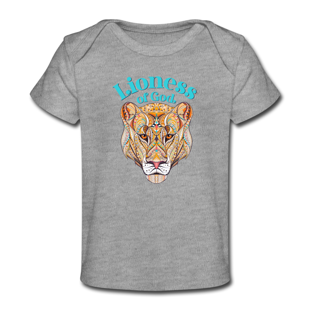 Lioness of God - Organic Baby T-Shirt - heather gray
