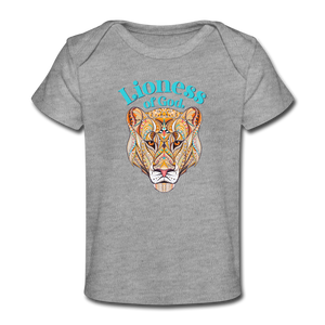 Lioness of God - Organic Baby T-Shirt - heather gray