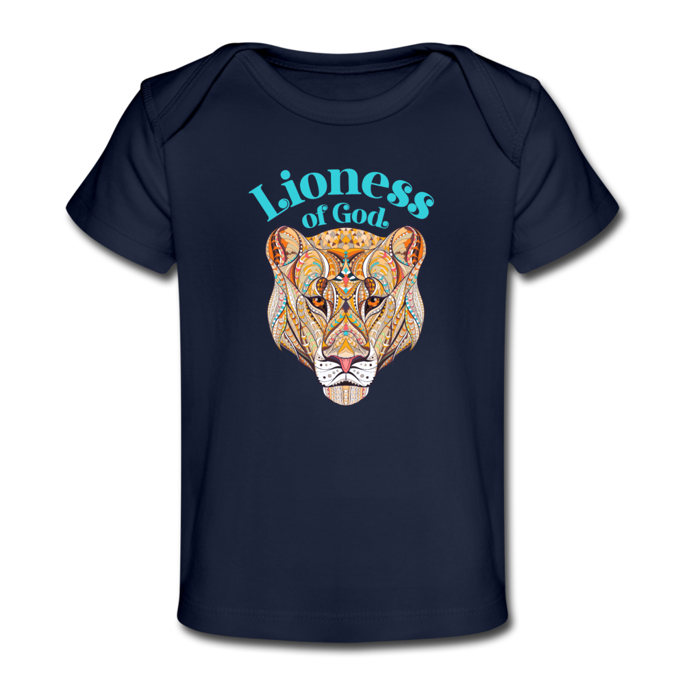 Lioness of God - Organic Baby T-Shirt - dark navy
