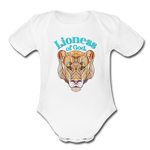 Lioness of God - Organic Short Sleeve Baby Bodysuit - white