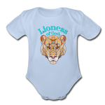 Lioness of God - Organic Short Sleeve Baby Bodysuit - sky