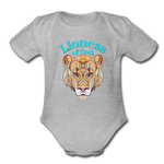 Lioness of God - Organic Short Sleeve Baby Bodysuit - heather gray