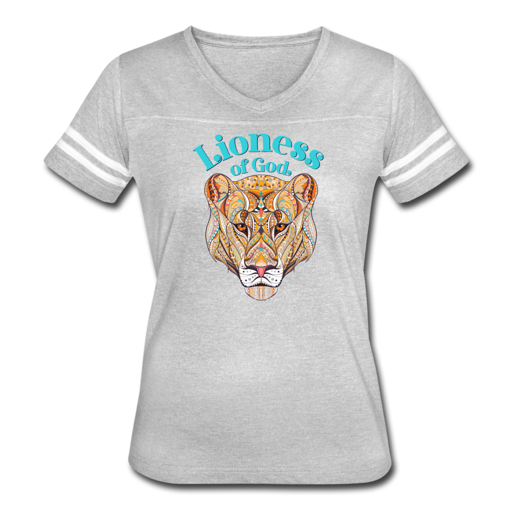 Lioness of God - Women’s Vintage Sport T-Shirt - heather gray/white