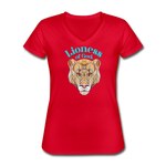 Lioness of God - Women's V-Neck T-Shirt - red