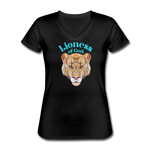 Lioness of God - Women's V-Neck T-Shirt - black