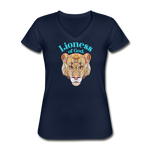 Lioness of God - Women's V-Neck T-Shirt - navy