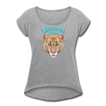 Lioness of God - Women's Roll Cuff T-Shirt - heather gray