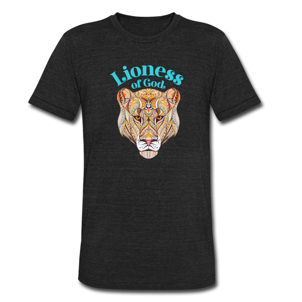 Lioness of God - Unisex Tri-Blend T-Shirt - heather black