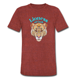 Lioness of God - Unisex Tri-Blend T-Shirt - heather cranberry