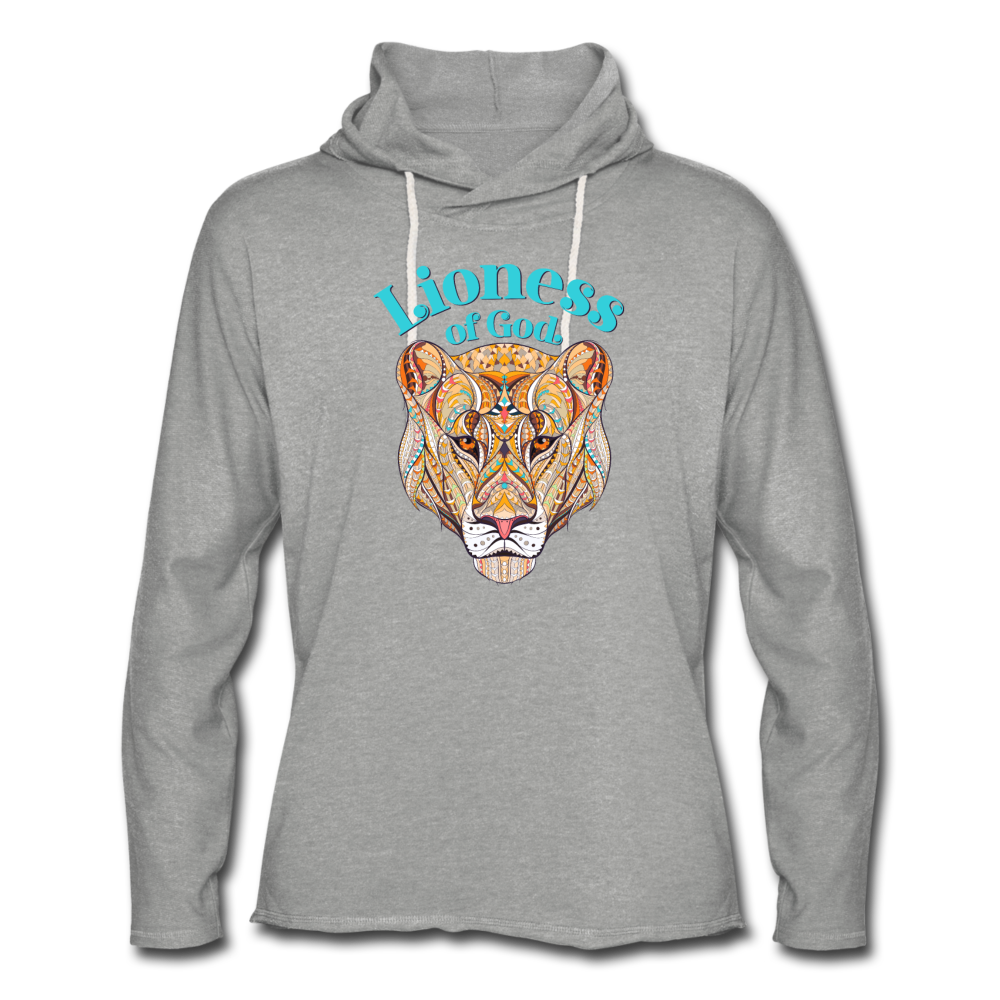 Lioness of God - Unisex Lightweight Terry Hoodie - heather gray