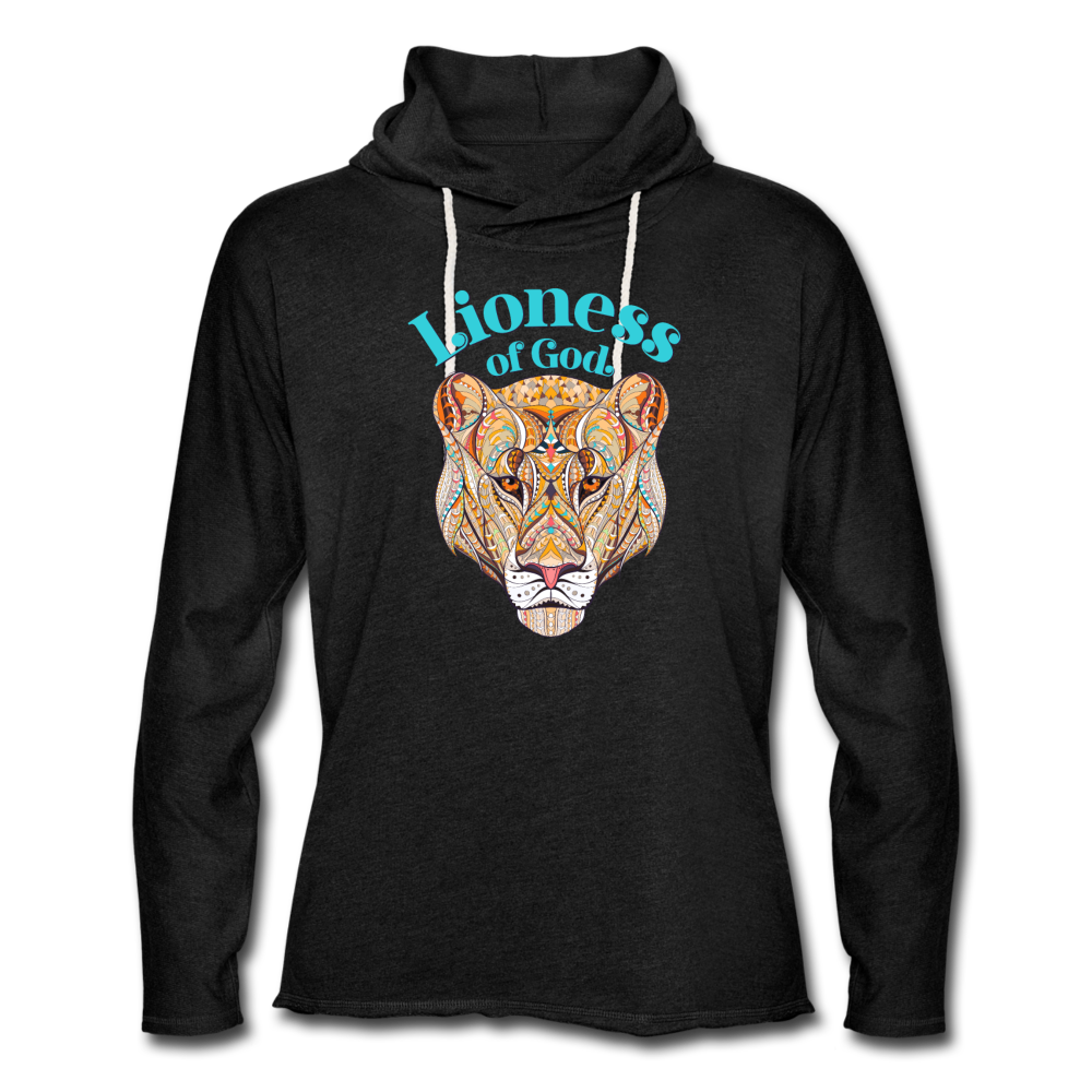 Lioness of God - Unisex Lightweight Terry Hoodie - charcoal gray