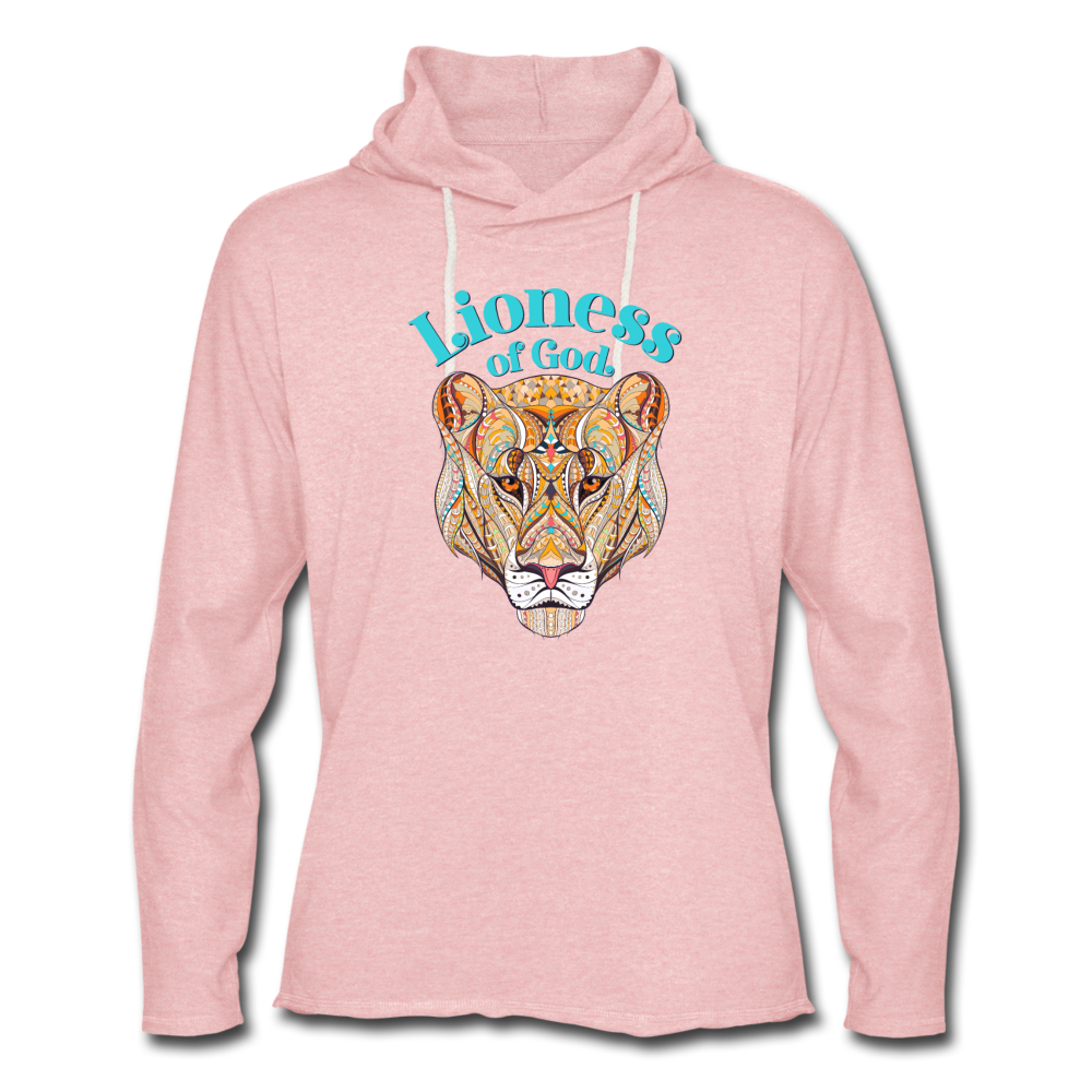 Lioness of God - Unisex Lightweight Terry Hoodie - cream heather pink