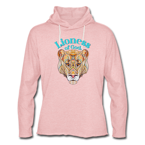 Lioness of God - Unisex Lightweight Terry Hoodie - cream heather pink