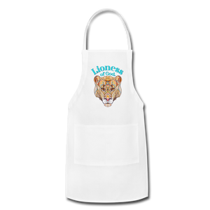 Lioness of God - Adjustable Apron - white