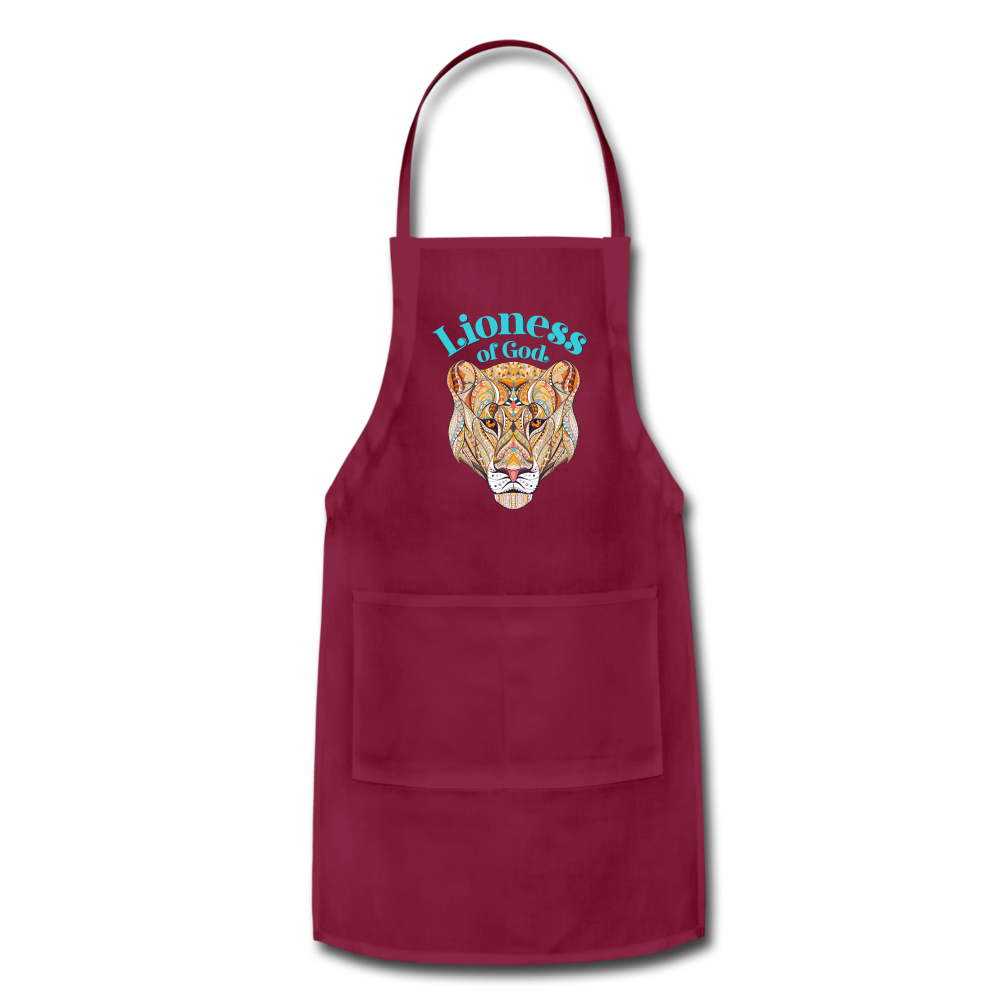 Lioness of God - Adjustable Apron - burgundy