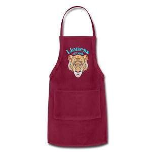 Lioness of God - Adjustable Apron - burgundy