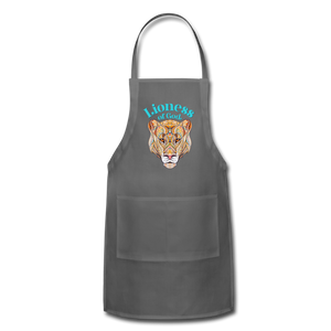 Lioness of God - Adjustable Apron - charcoal