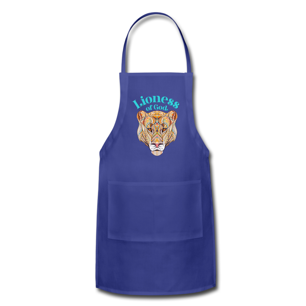 Lioness of God - Adjustable Apron - royal blue