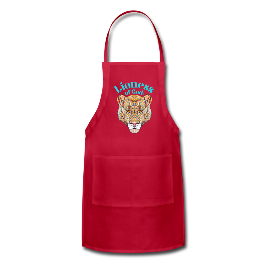 Lioness of God - Adjustable Apron - red