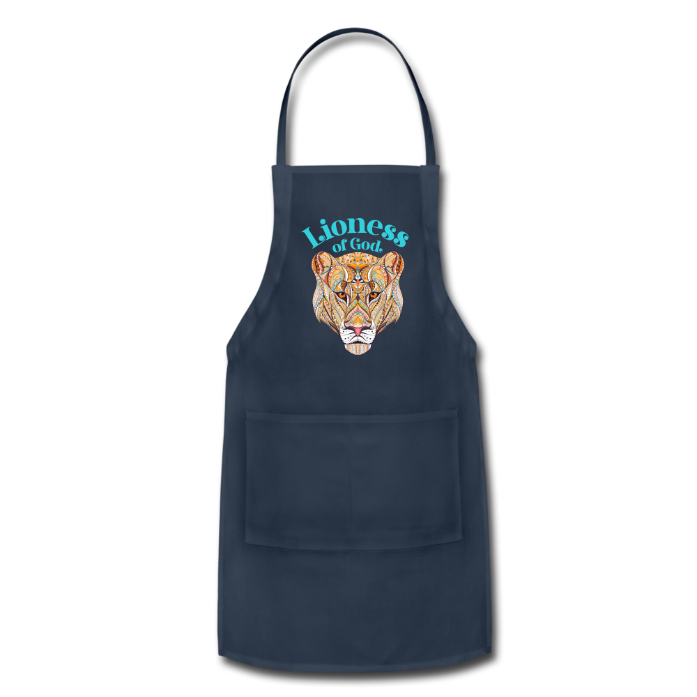 Lioness of God - Adjustable Apron - navy