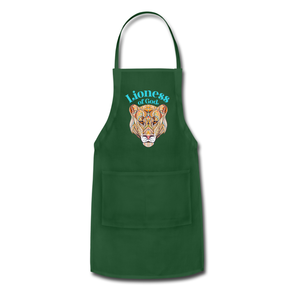 Lioness of God - Adjustable Apron - forest green