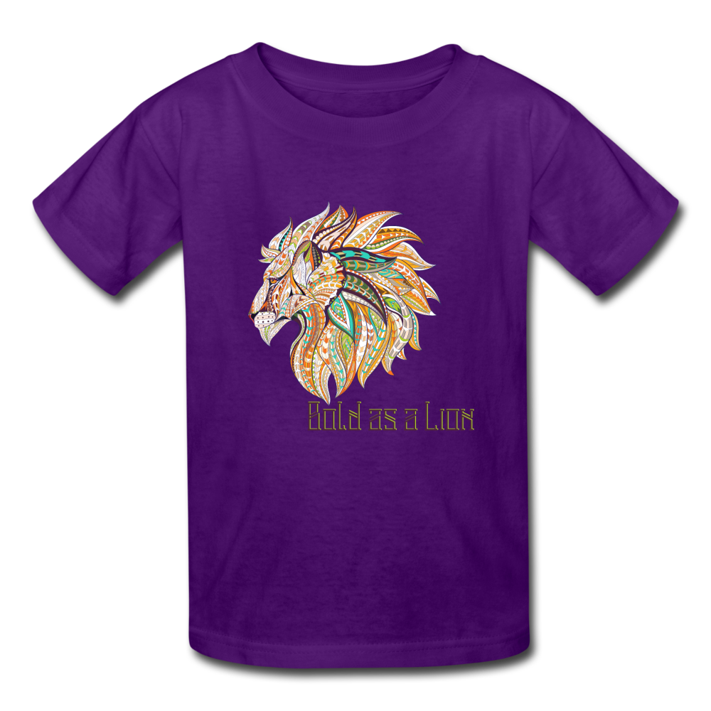 Bold as a Lion - Kids' T-Shirt - purple