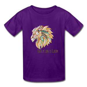 Bold as a Lion - Kids' T-Shirt - purple