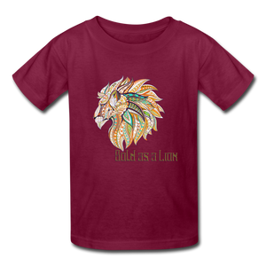 Bold as a Lion - Kids' T-Shirt - burgundy