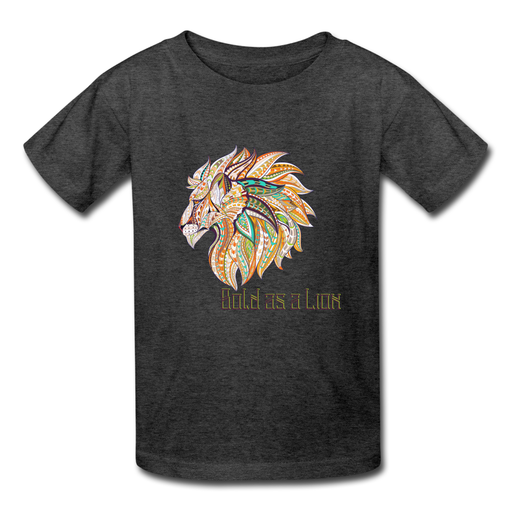 Bold as a Lion - Kids' T-Shirt - heather black