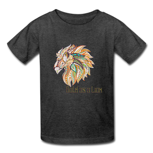 Bold as a Lion - Kids' T-Shirt - heather black