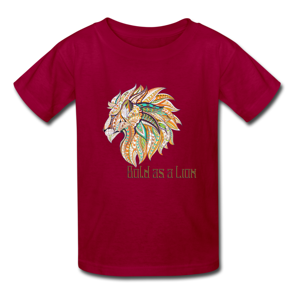 Bold as a Lion - Kids' T-Shirt - dark red