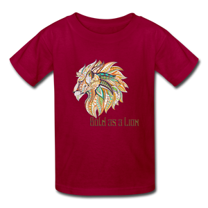 Bold as a Lion - Kids' T-Shirt - dark red