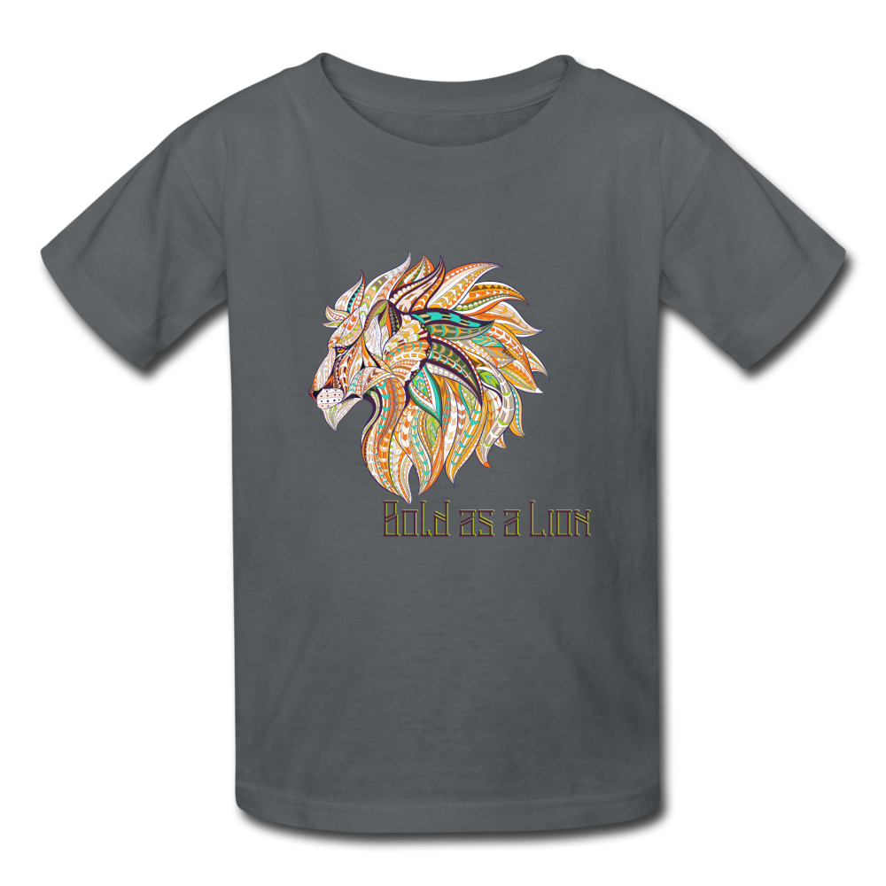 Bold as a Lion - Kids' T-Shirt - charcoal