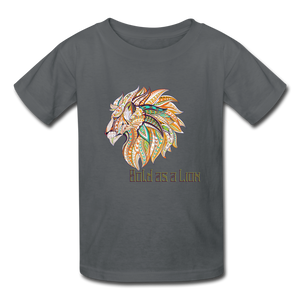 Bold as a Lion - Kids' T-Shirt - charcoal